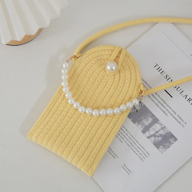 Geantă crossbody din bumbac, design floral, țesătură împletită, formă vertical pătrată, închidere cu capac, curea de umăr simplă