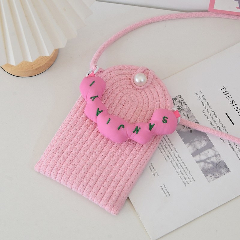 Geantă crossbody din bumbac, design floral, țesătură împletită, formă vertical pătrată, închidere cu capac, curea de umăr simplă