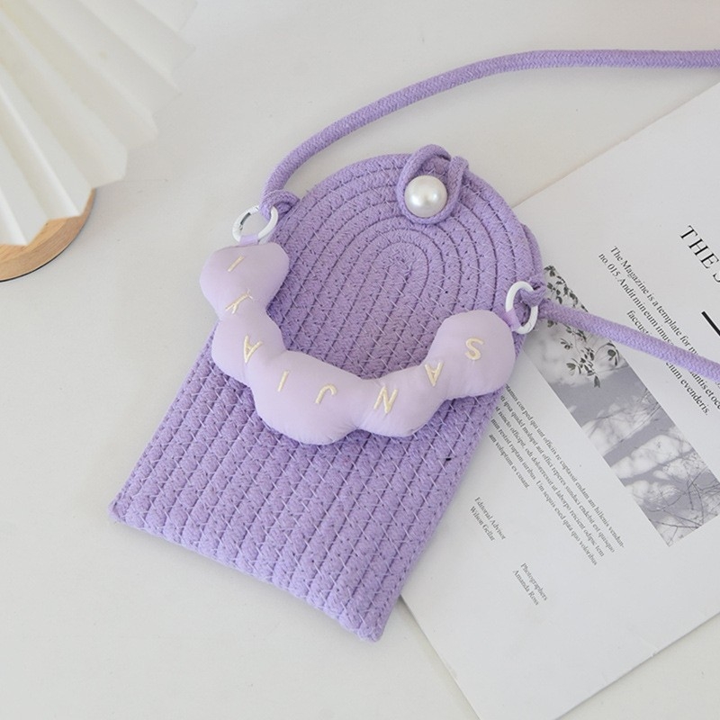 Geantă crossbody din bumbac, design floral, țesătură împletită, formă vertical pătrată, închidere cu capac, curea de umăr simplă