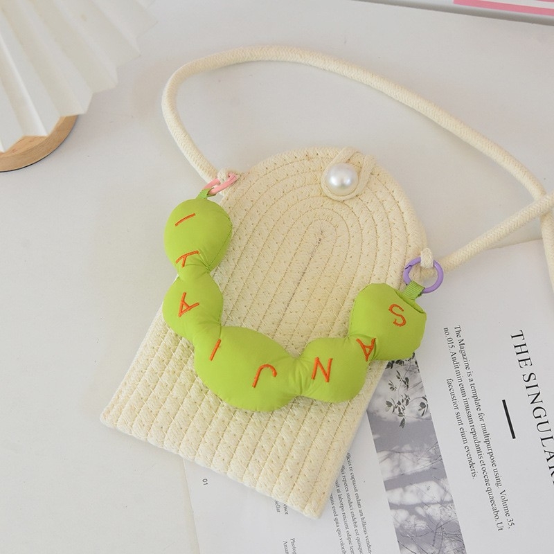 Geantă crossbody din bumbac, design floral, țesătură împletită, formă vertical pătrată, închidere cu capac, curea de umăr simplă