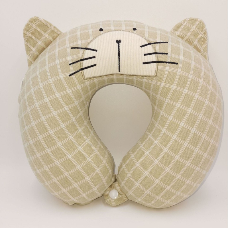 Pernă de gât în formă de U cu spumă memory, husă din catifea Crystal, ideală pentru călătorii și momente de odihnă