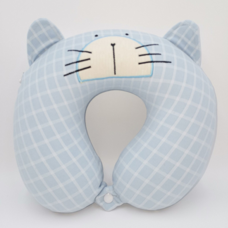 Pernă de gât în formă de U cu spumă memory, husă din catifea Crystal, ideală pentru călătorii și momente de odihnă