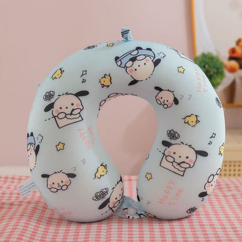 У-образна възглавница за шия с паметна пяна — плетена тъкан, за възрастни, модерен стил