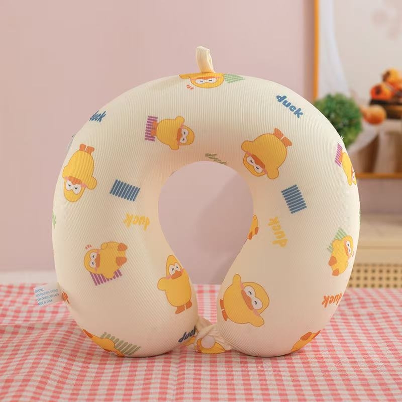 У-образна възглавница за шия с паметна пяна — плетена тъкан, за възрастни, модерен стил