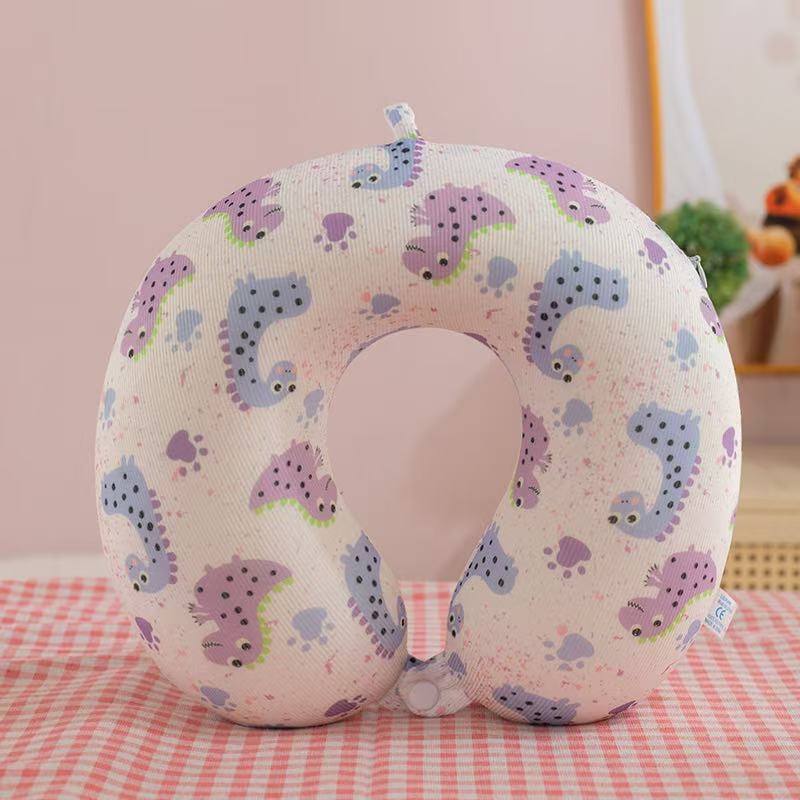 У-образна възглавница за шия с паметна пяна — плетена тъкан, за възрастни, модерен стил