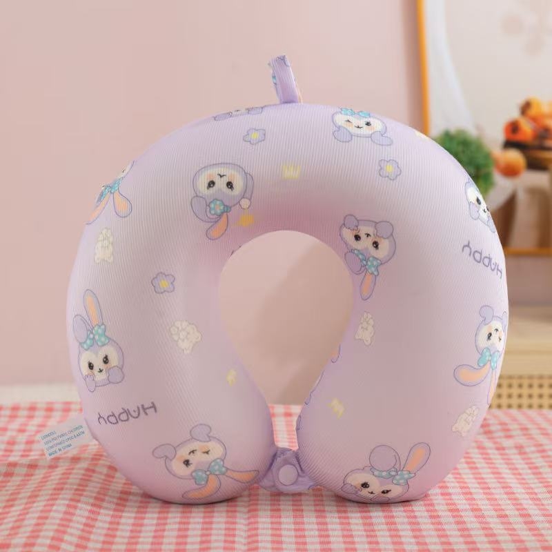 У-образна възглавница за шия с паметна пяна — плетена тъкан, за възрастни, модерен стил