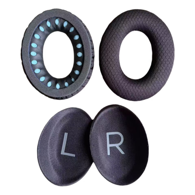 Husă din piele pentru căști Bose QC45 – materiale: piele proteică, plasă, gel; ușor de montat; confortabil de purtat.