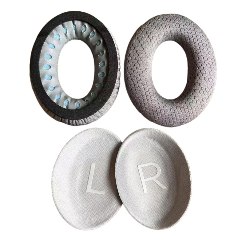 Husă din piele pentru căști Bose QC45 – materiale: piele proteică, plasă, gel; ușor de montat; confortabil de purtat.