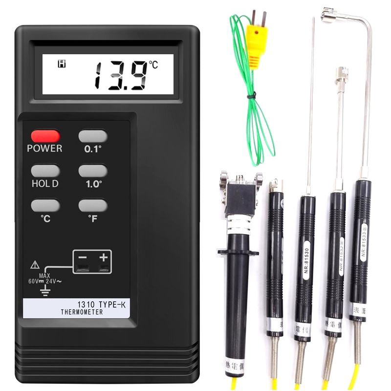 YD1310 цифров термометър - индустриален електронен термометър с NR сонда, обхват 0–1300°C, резолюция 0.5°C, точност клас 1.0