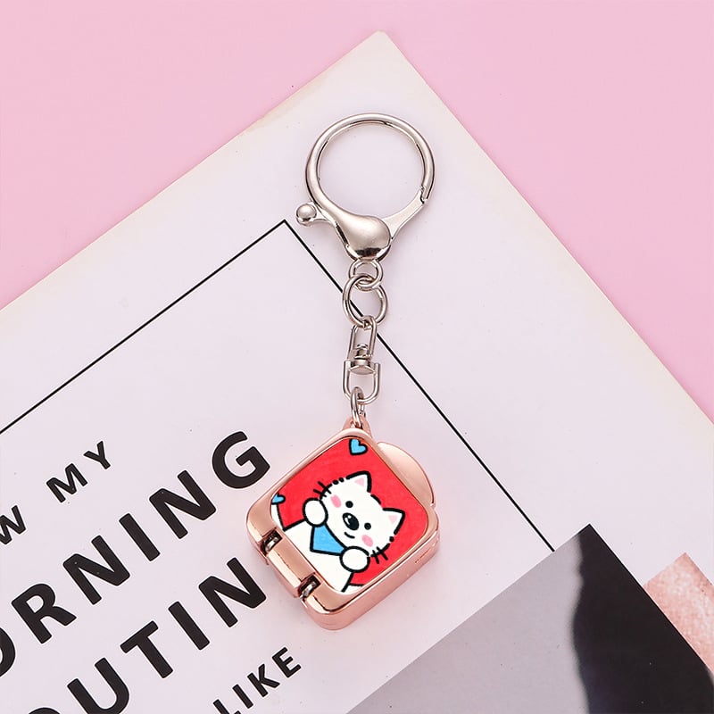 Clește de unghii portabil, pliabil, deschidere cu un singur clic – pandantiv drăguț pentru breloc cu temă pisică