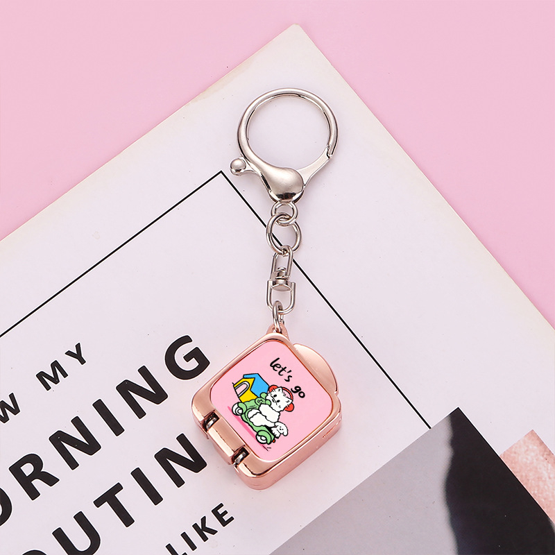 Clește de unghii portabil, pliabil, deschidere cu un singur clic – pandantiv drăguț pentru breloc cu temă pisică