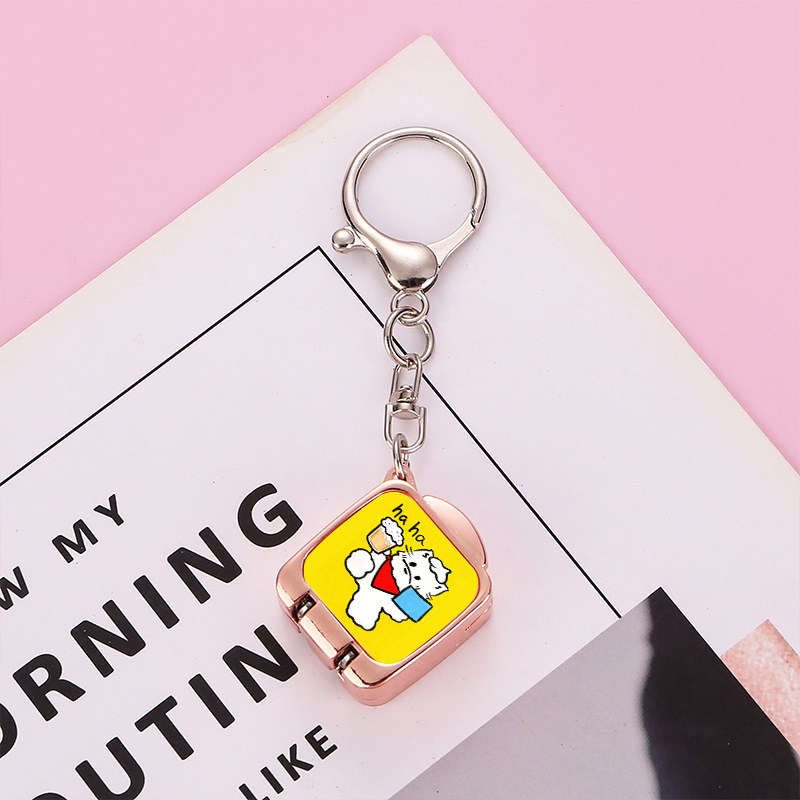 Clește de unghii portabil, pliabil, deschidere cu un singur clic – pandantiv drăguț pentru breloc cu temă pisică