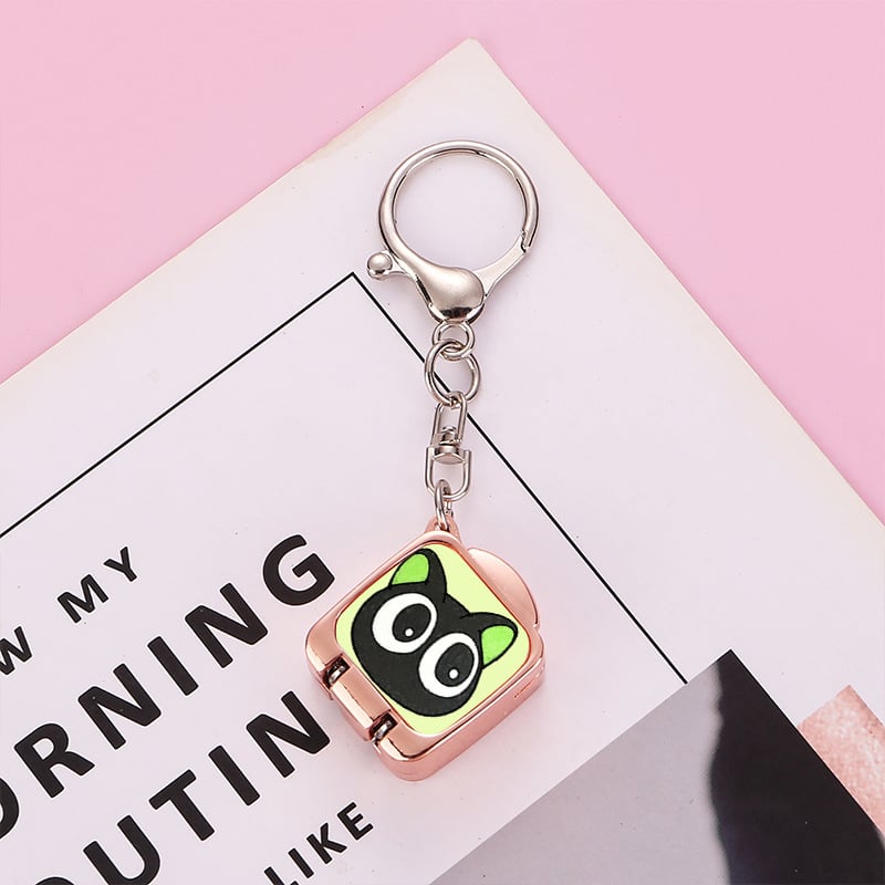 Clește de unghii portabil, pliabil, deschidere cu un singur clic – pandantiv drăguț pentru breloc cu temă pisică