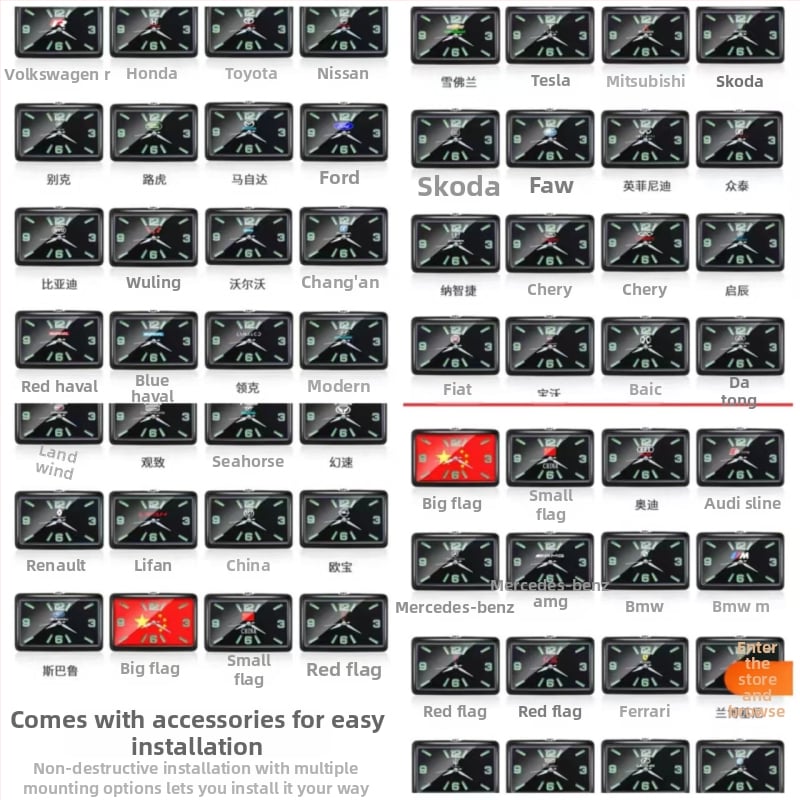 Τετράγωνο ρολόι αυτοκινήτου, κράμα σώματος, σχεδίαση με ρυθμιζόμενη γωνία, μετρητής θερμοκρασίας νερού αυτοκινήτου, καταγωγή: Ντονγκουάν