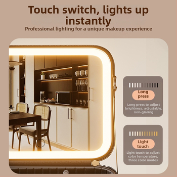 Putna torbica za šminku s ogledalom, PU torbica s pregradama