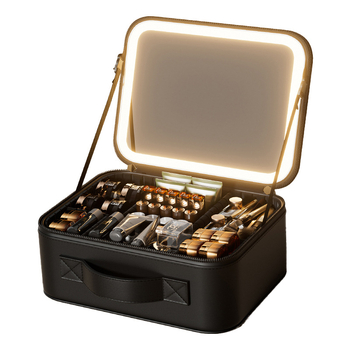 Putna torbica za šminku s ogledalom, PU torbica s pregradama