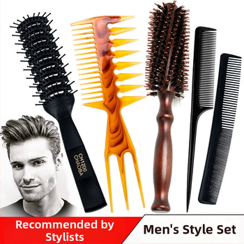 Vīriešiem paredzēta matu veidošanas ķemme — īsiem matiem, pūkains un cirtains izskats, antistatiska, aizmugures stilā