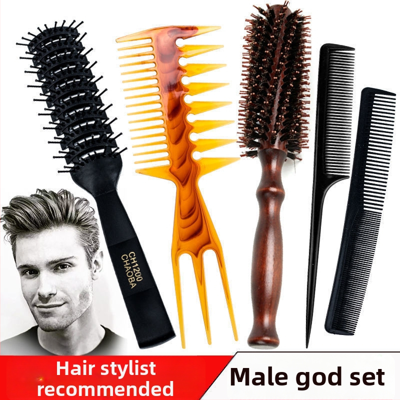 Vīriešiem paredzēta matu veidošanas ķemme — īsiem matiem, pūkains un cirtains izskats, antistatiska, aizmugures stilā