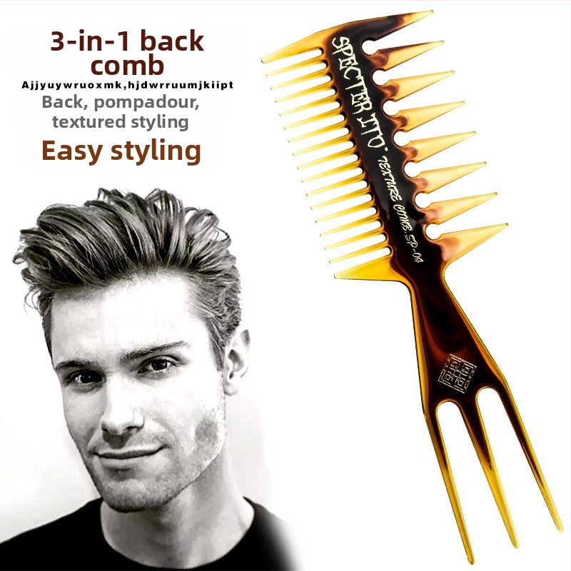 Vīriešiem paredzēta matu veidošanas ķemme — īsiem matiem, pūkains un cirtains izskats, antistatiska, aizmugures stilā