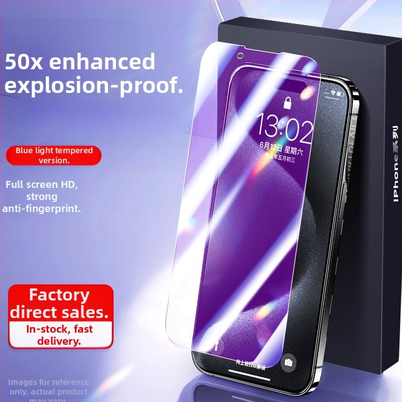 iPhone-hoz üveg kijelzővédő – anti-peep, teljes képernyő, anti-ujjlenyomat, anti-kék fény