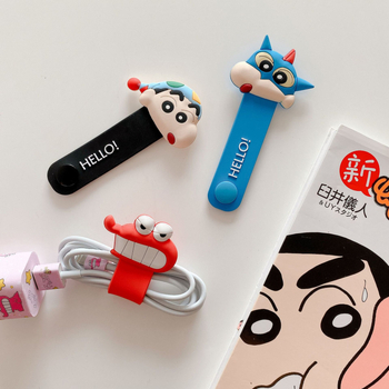 Силиконов органайзер за кабели с бутон-подобен карикатурен дизайн – за слушалки и кабели за данни