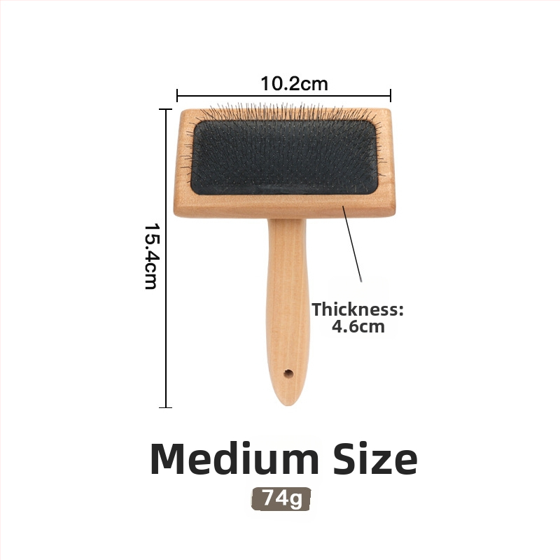 Dzīvnieku kopšanas ķemme suņiem un kaķiem — cieta koksne un metāls, divpusēja adatu ķemme nodrošināšanai pret mezgliem un matu noņemšanai (Zīmols Old Tree)