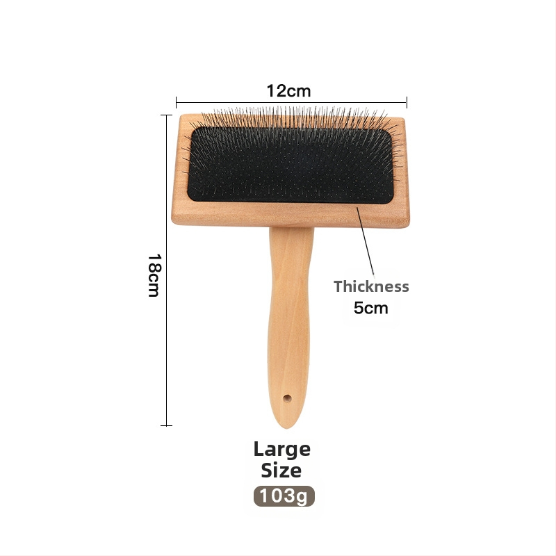Dzīvnieku kopšanas ķemme suņiem un kaķiem — cieta koksne un metāls, divpusēja adatu ķemme nodrošināšanai pret mezgliem un matu noņemšanai (Zīmols Old Tree)