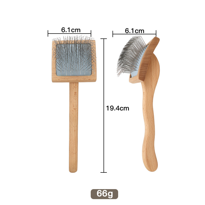 Dzīvnieku kopšanas ķemme suņiem un kaķiem — cieta koksne un metāls, divpusēja adatu ķemme nodrošināšanai pret mezgliem un matu noņemšanai (Zīmols Old Tree)