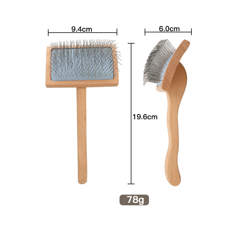 Dzīvnieku kopšanas ķemme suņiem un kaķiem — cieta koksne un metāls, divpusēja adatu ķemme nodrošināšanai pret mezgliem un matu noņemšanai (Zīmols Old Tree)