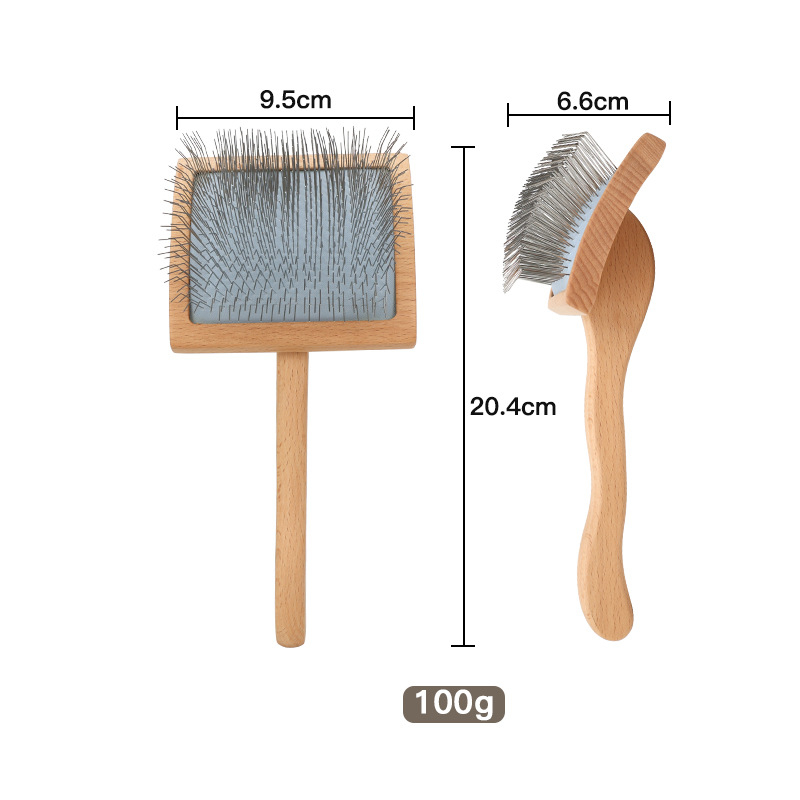 Dzīvnieku kopšanas ķemme suņiem un kaķiem — cieta koksne un metāls, divpusēja adatu ķemme nodrošināšanai pret mezgliem un matu noņemšanai (Zīmols Old Tree)