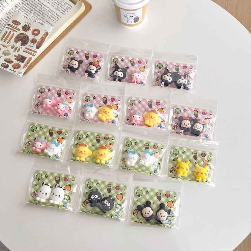 Десктоп органайзер за кабели с мультяшен дизайн (самозалепваща база; подходящ за кабели за данни, слушалки и зарядни кабели)