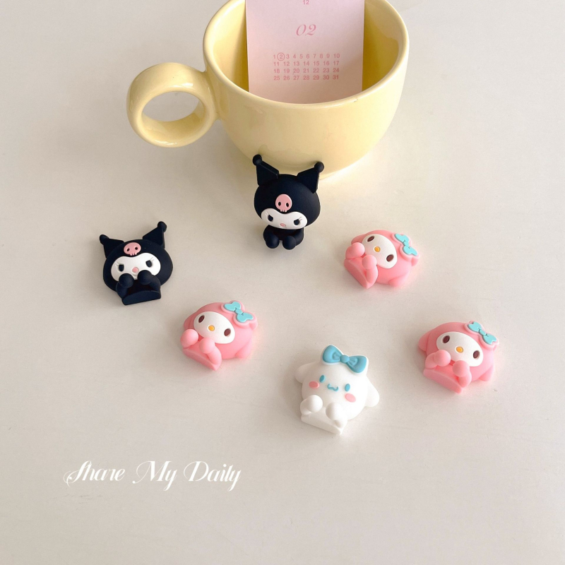 Десктоп органайзер за кабели с мультяшен дизайн (самозалепваща база; подходящ за кабели за данни, слушалки и зарядни кабели)