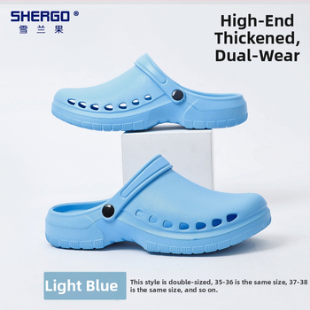 Pantofi chirurgicali unisex cu partea superioară EVA, talpă EVA, căptușeală din piele, toc în formă de pană, grosime talpă 3–5 cm