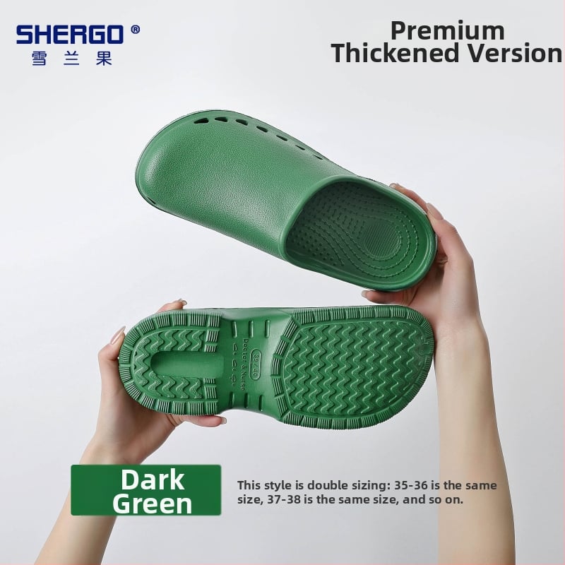 Pantofi chirurgicali unisex cu partea superioară EVA, talpă EVA, căptușeală din piele, toc în formă de pană, grosime talpă 3–5 cm