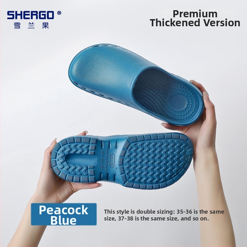 Pantofi chirurgicali unisex cu partea superioară EVA, talpă EVA, căptușeală din piele, toc în formă de pană, grosime talpă 3–5 cm