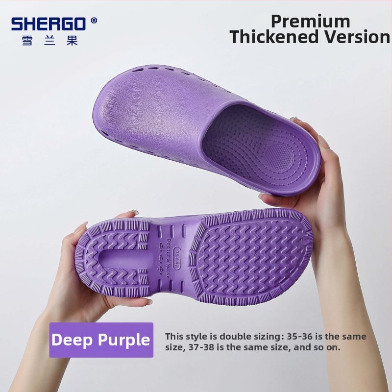 Pantofi chirurgicali unisex cu partea superioară EVA, talpă EVA, căptușeală din piele, toc în formă de pană, grosime talpă 3–5 cm