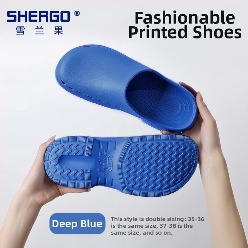 Pantofi chirurgicali unisex cu partea superioară EVA, talpă EVA, căptușeală din piele, toc în formă de pană, grosime talpă 3–5 cm