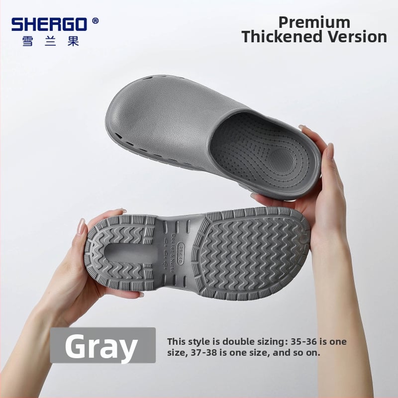 Pantofi chirurgicali unisex cu partea superioară EVA, talpă EVA, căptușeală din piele, toc în formă de pană, grosime talpă 3–5 cm