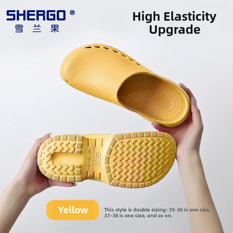 Pantofi chirurgicali unisex cu partea superioară EVA, talpă EVA, căptușeală din piele, toc în formă de pană, grosime talpă 3–5 cm