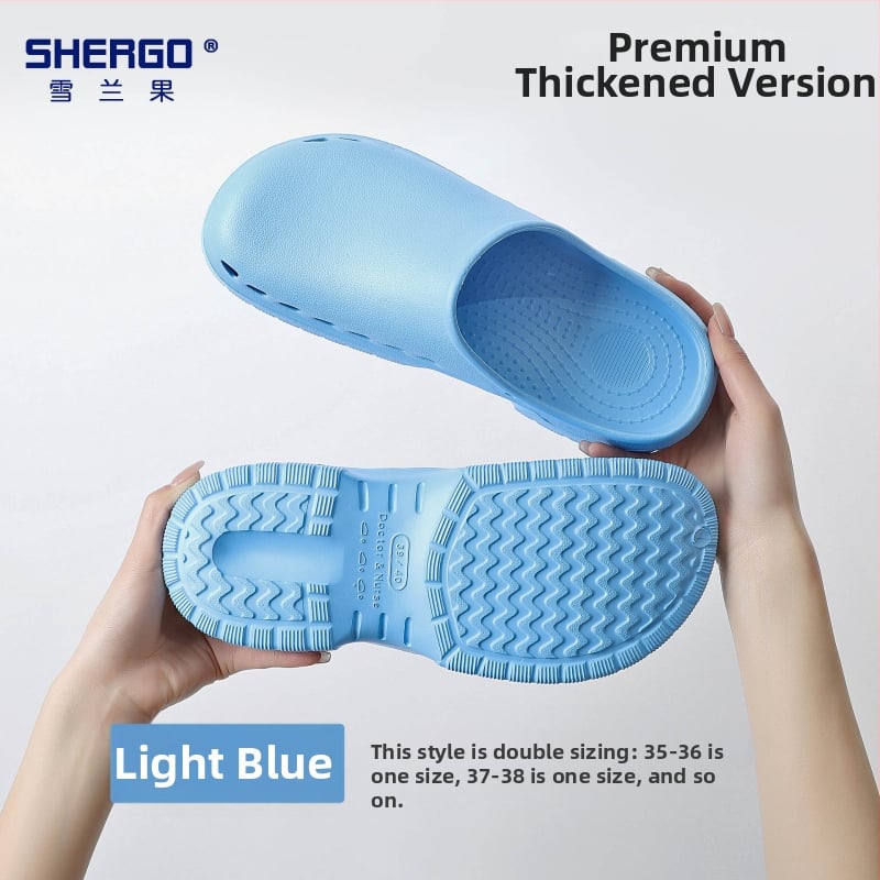 Pantofi chirurgicali unisex cu partea superioară EVA, talpă EVA, căptușeală din piele, toc în formă de pană, grosime talpă 3–5 cm