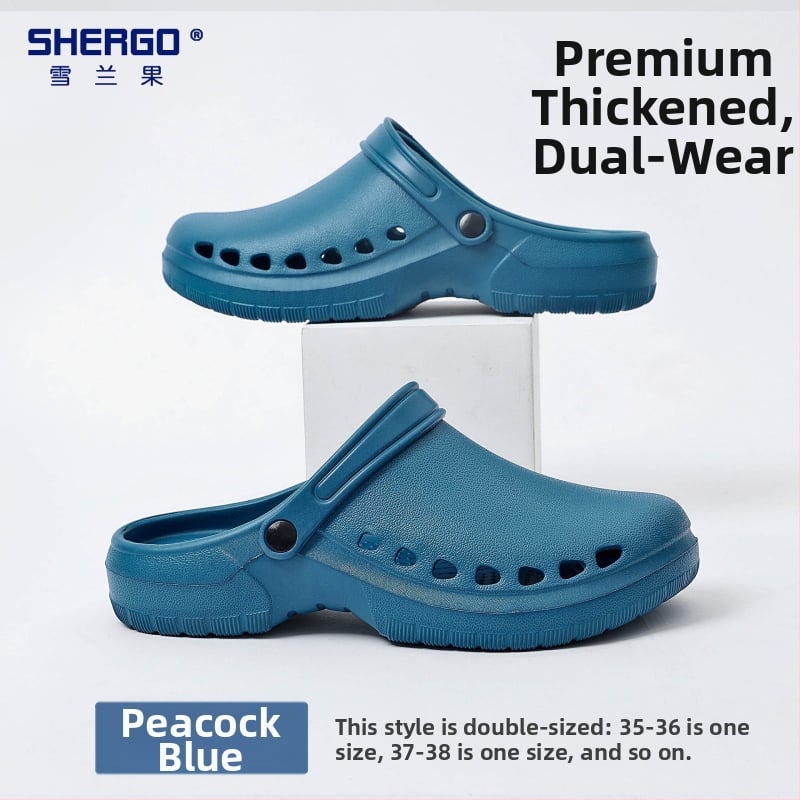 Pantofi chirurgicali unisex cu partea superioară EVA, talpă EVA, căptușeală din piele, toc în formă de pană, grosime talpă 3–5 cm