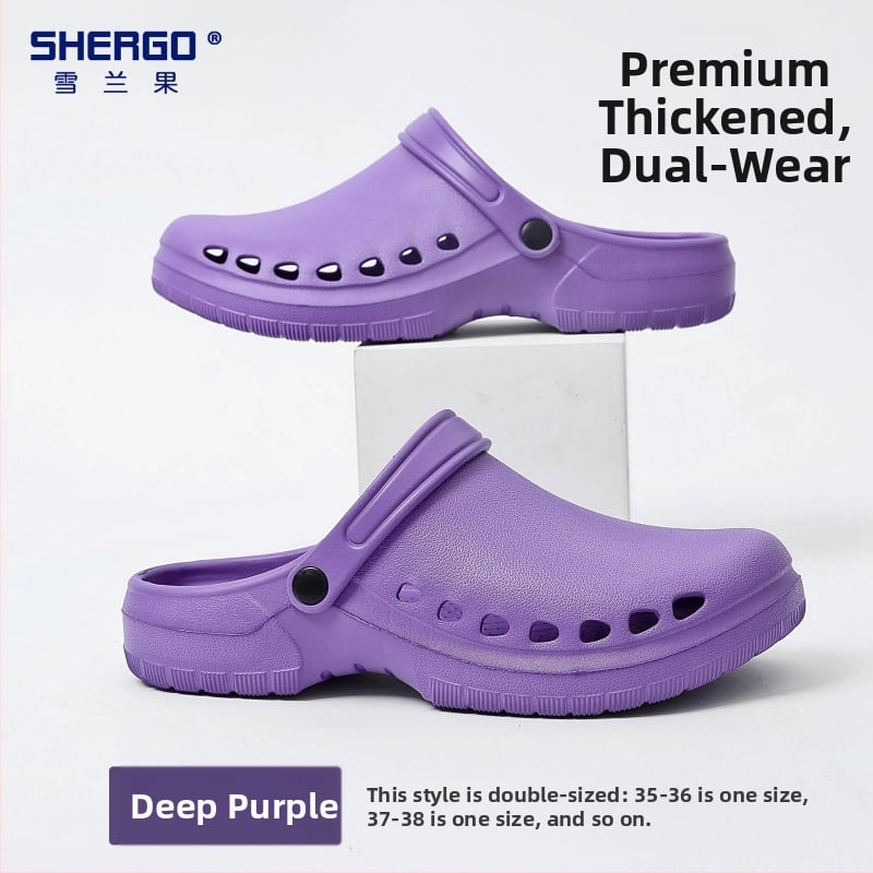 Pantofi chirurgicali unisex cu partea superioară EVA, talpă EVA, căptușeală din piele, toc în formă de pană, grosime talpă 3–5 cm