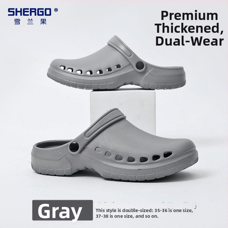 Pantofi chirurgicali unisex cu partea superioară EVA, talpă EVA, căptușeală din piele, toc în formă de pană, grosime talpă 3–5 cm