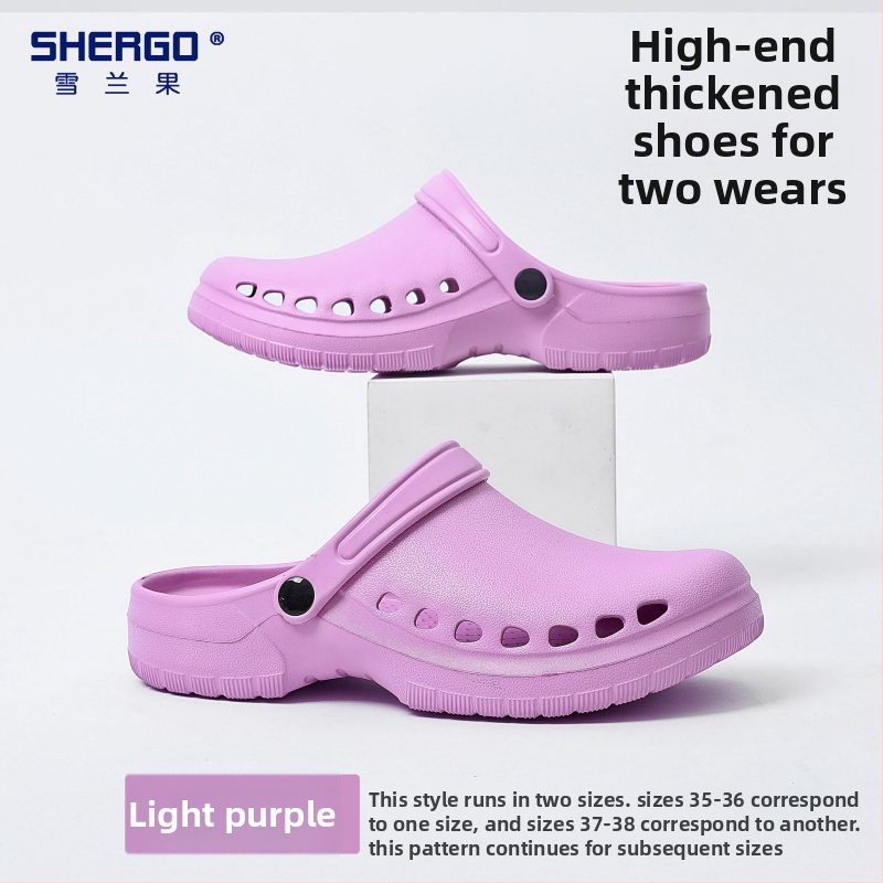 Pantofi chirurgicali unisex cu partea superioară EVA, talpă EVA, căptușeală din piele, toc în formă de pană, grosime talpă 3–5 cm