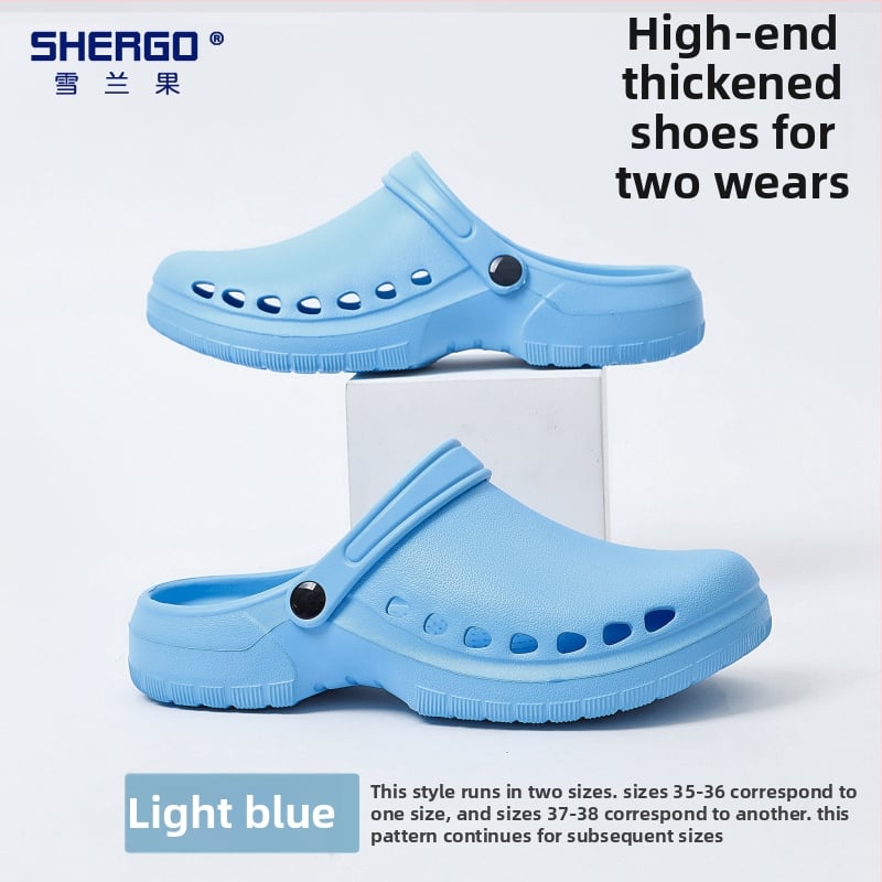 Pantofi chirurgicali unisex cu partea superioară EVA, talpă EVA, căptușeală din piele, toc în formă de pană, grosime talpă 3–5 cm