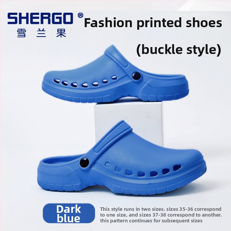 Pantofi chirurgicali unisex cu partea superioară EVA, talpă EVA, căptușeală din piele, toc în formă de pană, grosime talpă 3–5 cm