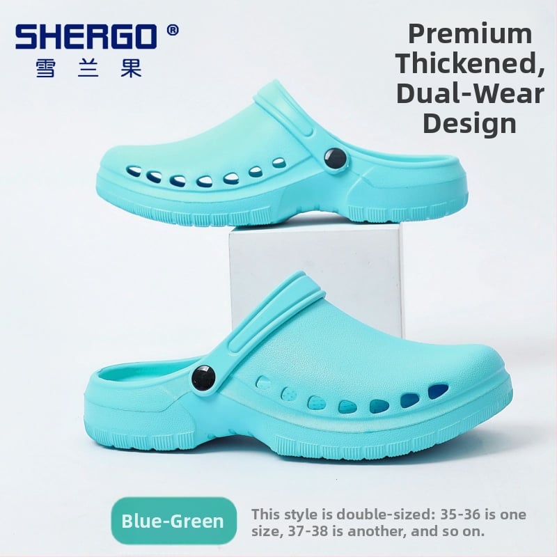 Pantofi chirurgicali unisex cu partea superioară EVA, talpă EVA, căptușeală din piele, toc în formă de pană, grosime talpă 3–5 cm