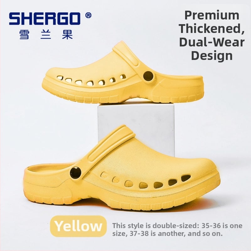 Pantofi chirurgicali unisex cu partea superioară EVA, talpă EVA, căptușeală din piele, toc în formă de pană, grosime talpă 3–5 cm