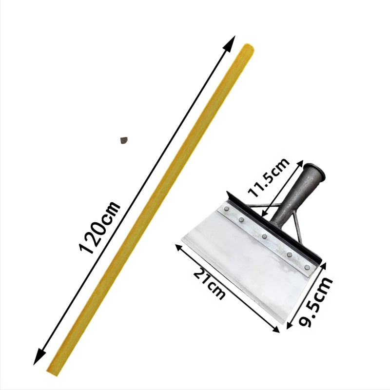 Многофункционална градинска лопата за сняг и плевели, карбонова стомана, дървена дръжка от евкалипт, тежка глава за почистване
