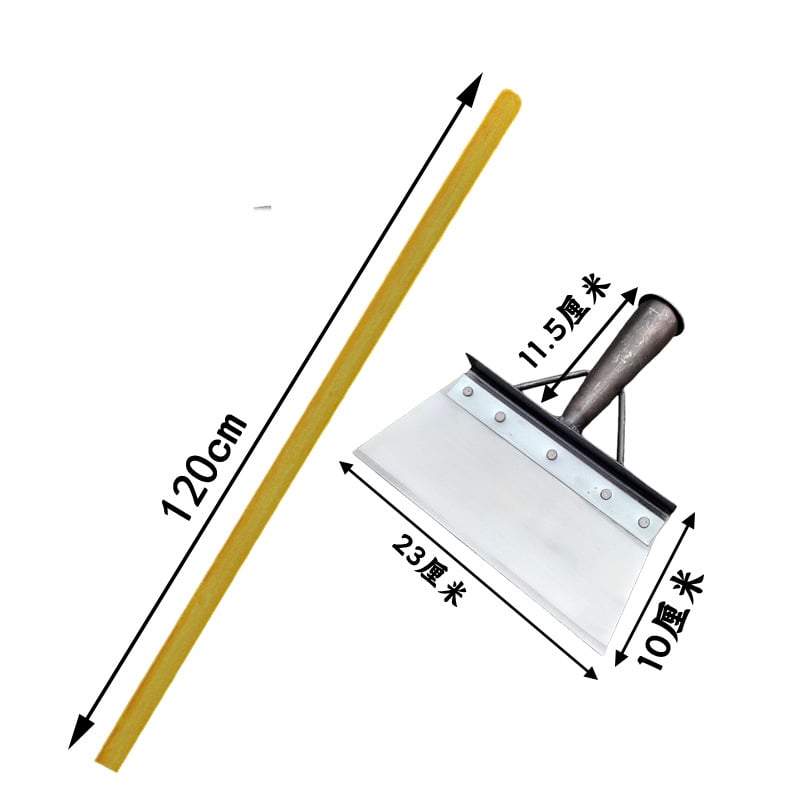 Многофункционална градинска лопата за сняг и плевели, карбонова стомана, дървена дръжка от евкалипт, тежка глава за почистване